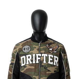 Wholesale Top Selling Bomber <b>Jacket</b> Custom <b>Camo</b> Print Design Bomber <b>Jacket</b> Brush Paint Vintage Work <b>Jacket</b> - Product Image 4