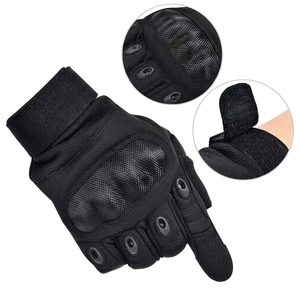 Guantes de Motociclismo Negros de Poliéster para Verano, Elásticos, para Motocross, Carreras, Unisex, Antideslizantes, de Medio Dedo, con Cierre de Velcro - Product Image 3