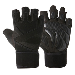 Weightlifting Gloves Half Finger Gym Customized Logo and Printing High Quality Premium Genuine Cowhide Leather - Product Image 1
