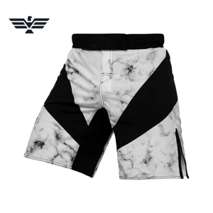 Pantalones de Grappling BJJ No-Gi Personalizados en Morado y Negro con Patrón de Letras, Cintura Elástica Media, Transpirables, Unisex, Premium, 100% Poliéster, para MMA - Product Image 3