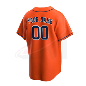 Camiseta de Béisbol Personalizada para Hombre, Color Naranja, Cuello en V, Botones, Transpirable, Poliéster, Manga Corta, Uniforme de Equipo con Nombre Impreso en la Espalda - Product Image 3