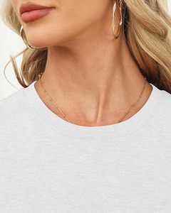 Women <b>White</b> Crew Neck Short Sleeve T-<b>Shirt</b> <b>Slim</b> <b>Fit</b> Casual Solid Color Jersey Knitted 100% Cotton Breathable Spring Summer Wear - Product Image 2