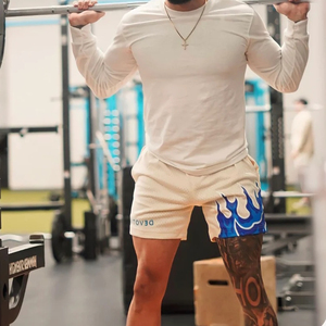 Shorts en mesh personnalisés pour hommes avec motif flamme, sublimation, entrejambe de 5 pouces, pour entraînement, course, basketball, gym, exercice - Product Image 6