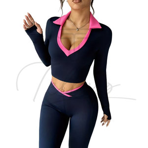 Women's Solid Casual Above Knee Short Yoga Set Customized High Quality Breathable Quick Dry Summer Fashion Yoga Wear - Product Image 6