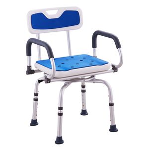Chaise de douche pivotante à 360 degrés réglable avec accoudoirs pivotants, siège de baignoire antidérapant rotatif pour la sécurité dans la salle de bain - Product Image 4