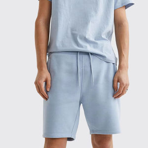 Shorts de sport décontractés pour hommes, personnalisables avec logo, en maille, à cordon de serrage, pour la plage, la gym, le fitness, le jogging et l'entraînement, motif uni, séchage rapide, 100% coton - Product Image 1