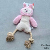 Jouets en peluche pour chiens OEM ODM avec corde tressée et couineur, jouets interactifs à mâcher pour animaux de compagnie, vente en gros d'usine, jouets de dentition pour chiens