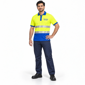Camiseta Polo de Trabajo Reflectante con Cuello, Diseño para Personal de Obra y Equipos de Mantenimiento, para Equipos de Servicio en Campo, con Estilo de Dos Tonos - Product Image 2