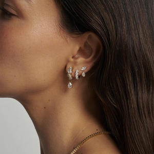 Aros de Diamantes de Oro Amarillo de 14K Certificados por IGI, Aros con Diamantes Cultivados en Laboratorio, Estilo Clásico para Mujer, Uso Diario - Product Image 4