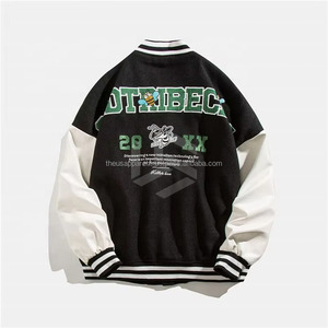 Premium Winter Varsity <b>Jacket</b> <b>Men</b> Wool <b>Leather</b> Sleeve Chenille Patch Stand Collar Custom Design Bulk - Product Image 6