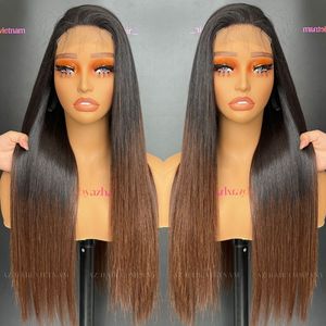 Factory Price 100% Vietnamese Raw Hair Wigs Straight <b>Black</b> Brown Color Virgin Cuticle Aligned HD/Swiss <b>Lace</b> Front Wig - Product Image 5