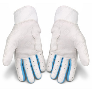Guantes de Bateo de Cuero Rojo y Blanco de la Mejor Calidad, Profesionales, para Jóvenes y Adultos, Diseño Personalizado de Puño Corto, para Entrenamiento de Béisbol - Product Image 2