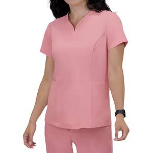 Uniforme Quirúrgico para Mujer, Cuello en V, Tela Suave de Spandex y Poliéster, Múltiples Bolsillos, Ropa de Hospital - Product Image 1