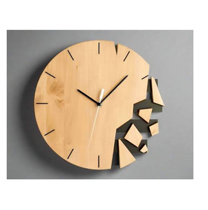 Reloj de Pared Redondo Minimalista de Madera, Analógico, de Cuarzo, Funciona con Batería, con Manecillas Negras - Product Image 3