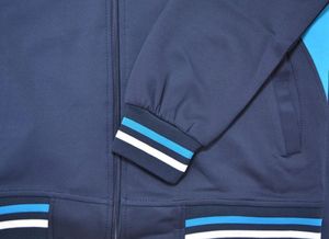 Conjunto Deportivo Unisex Azul, Sudadera con Cierre Frontal y Mangas Largas, Pantalones Jogger, Color Sólido, Estilo Casual Deportivo para Adultos, Otoño - Product Image 4