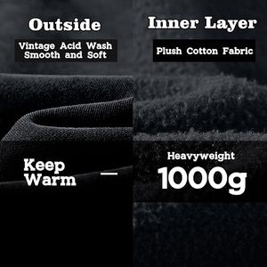 Sudadera con Capucha Oversize de Forro Polar Hemistyles para Mujer y Parejas, Estilo Vintage Lavado Ácido, 100% Algodón Ecológico de Alto Gramaje - Product Image 6