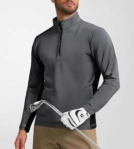 เสื้อโปโลแขนยาวผู้ชายแบบมีซิป ลายบล็อกสีสัน สำหรับผู้ชาย - Product Image 3