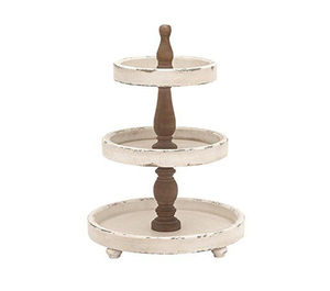 ชั้นวางเค้กไม้และเหล็กดีไซน์ทันสมัยแบบสามชั้นสำหรับงานเลี้ยง - Product Image 2