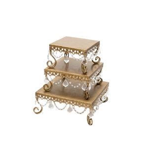 Table d'appoint ronde minimaliste en métal doré, style nordique, avec structure en fil métallique, table de décoration de gâteaux, table basse de luxe pour salon - Product Image 5