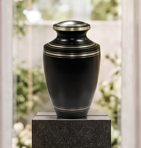 Urnas de Cremación de Latón de Buena Calidad, Urnas para Adultos, Recipiente Conmemorativo para Cenizas, Artículos Funerarios en Venta, Urna Humana Negra Brillante - Product Image 1