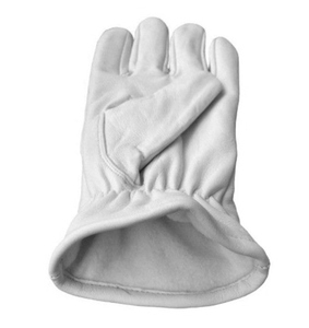 Guantes de Cuero Blancos DOI con Parche Bordado Redondo, Regalia Ceremonial Premium - Product Image 3