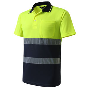 Camiseta Polo de Trabajo de Alta Visibilidad para Hombre, Transpirable, Impermeable, Fluorescente, Térmica, de Manga Corta, Ropa de Protección para Verano - Product Image 5