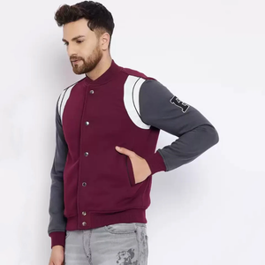 Outdoor Vintage <b>Jacket</b> <b>White</b> For <b>Men</b> Custom Plain Embroidery 100% All Wool Winter Lettermen Varsity <b>Jacket</b> - Product Image 4