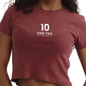 Women's Crop Baby Tee in Earth <b>Red</b> Color Soft Cotton Slim Fit Short Sleeve <b>Cropped</b> T-Shirt Casual Fashion Basic <b>Top</b> for Women - Product Image 3