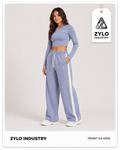 OEM/ODM Custom Made High-waisted Casual Wear Straight Leg Sweatpants Custom Screen Printed Logo Breathable Trousers For Women - Product Image 2