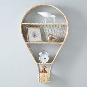 Elegante Estante de Ratán con Forma de Globo Aerostático para Dormitorio Infantil, Bonito Estante Colgante Flotante para Almacenamiento de Libros y Juguetes, Venta al por Mayor - Product Image 2