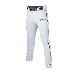 Оптовая продажа, мужские бейсбольные штаны на заказ, белые бейсбольные штаны из 100% полиэстера, молодежные