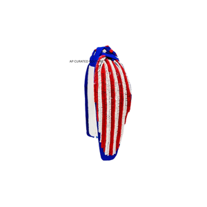 Bandeaux à nœuds brodés à la main en forme de cœur, perles aux couleurs patriotiques du 4 juillet – Le bandeau perlé le plus vendu pour femmes - Product Image 4