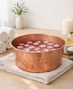 Nuevo Producto: Cuenco de Cobre 100% para Pedicura y Spa de Pies, Redondo, con Drenaje Manual, para Uso Personalizado en Baño y Hogar - Product Image 6