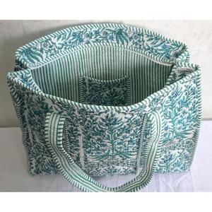 Cotton Floral Quilted Handbag Indian Handmade <b>Boho</b> Tote Shoulder <b>Bag</b> Women Shopping <b>Bag</b> - Product Image 3