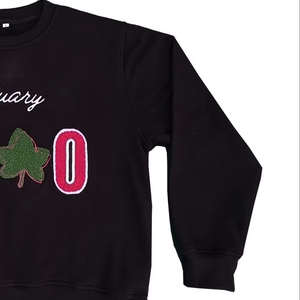 Sudadera Unisex con Cuello Redondo, Personalizada con Parches Bordados en Chenilla, de Felpa de Poliéster/Algodón, para Logotipo de Fraternidad/Sororidad Griega - Product Image 5