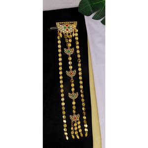 Antique & Classic Gold Plated Bridal Hair Accessories African & Middle Eastern Wedding & <b>Festival</b> Wear Traditional Hair Jewelry - Product Image 5