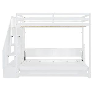 Letto Murphy Full-Size con ascensore idraulico e Design bianco della scrivania sulla configurazione del letto completo - Product Image 5