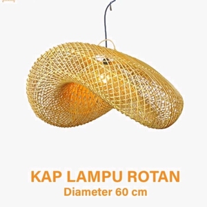 Abat-jour en rotin ondulé de 60 cm - Product Image 1