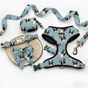2022 Personalized OEM OEM Pet Harness Wholesale Custom Design Neoprene Padded Dog Harness Set With Matching Collar Leash Set