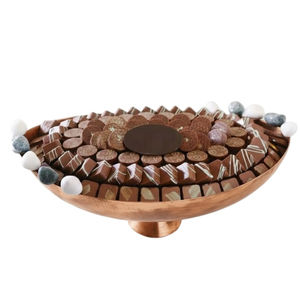 Bol à chocolat en métal doré fantaisie, plateau à chocolat en acier inoxydable de qualité supérieure pour événements et occasions spéciales - Product Image 2
