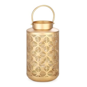 Gold Plated Iron Lantern Handmade Eco-Friendly Cylindrical Shape For Home Decoration Wedding decoration - Product Image 3