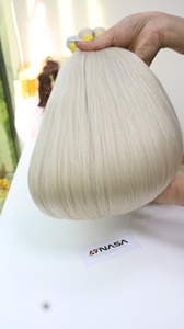 Cheveux vierges vietnamiens 100% naturels, en vrac, 24 pouces, blond platine, lisses, extension, NASA HAIR VIETNAM FACTORY, 500g, directement de l'usine - Product Image 4