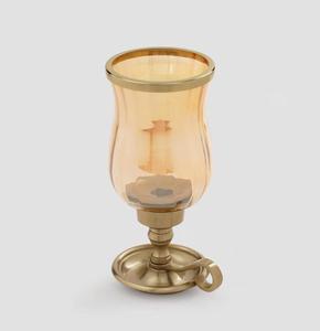 <b>Brass</b> <b>Candlestick</b> Holder with Glass Shade Heat Resistant Home Decoration - Product Image 3