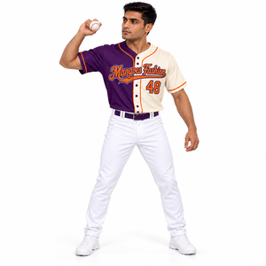 Maillot de baseball Mangoes Fashion pour hommes et femmes, manches courtes, col en V, boutons, logo d'équipe personnalisé, respirant et anti-humidité, sport - Product Image 3