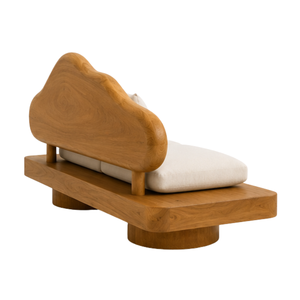 ARTERRA Luxury Modern Teak <b>Wood</b> <b>Sofa</b> Unique Curved Backrest Premium Villa Lobby Living Room Accent Couch - Product Image 3