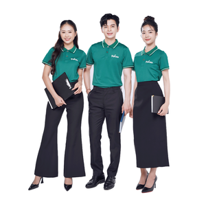 Conjunto de Uniforme Promocional Unisex para Personal, Camisa Polo de Poliéster Tejido y Delantal, Ropa de Trabajo Personalizable para Cafetería y Restaurante 4SU - Product Image 4