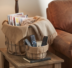 Finest Quality Metal <b>Wire</b> <b>Storage</b> <b>Baskets</b> With Handles Modern Design For Neatening Multi Purpose Use Stylish Home Accent - Product Image 6