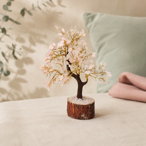 Arbre Bonsaï en Quartz Rose Fait Main, Pierre de Cristal, Décoration Feng Shui pour la Maison, Cadeau Spirituel - Product Image 4