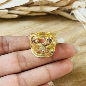 Unique Design Dolphin <b>Ring</b> <b>Boho</b> Brass <b>Rings</b> For Women 18k Gold Plated Animal Chunky Band Amethyst Jewelry For Wholesale/OEM/ODM - Product Image 3