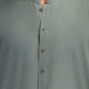 Muted Green Designer Shalwar Kameez Fine Quality Fabric Soft Feel Daily Wear Neat Stitch <b>Pakistani</b> Shalwar Kameez - Product Image 4